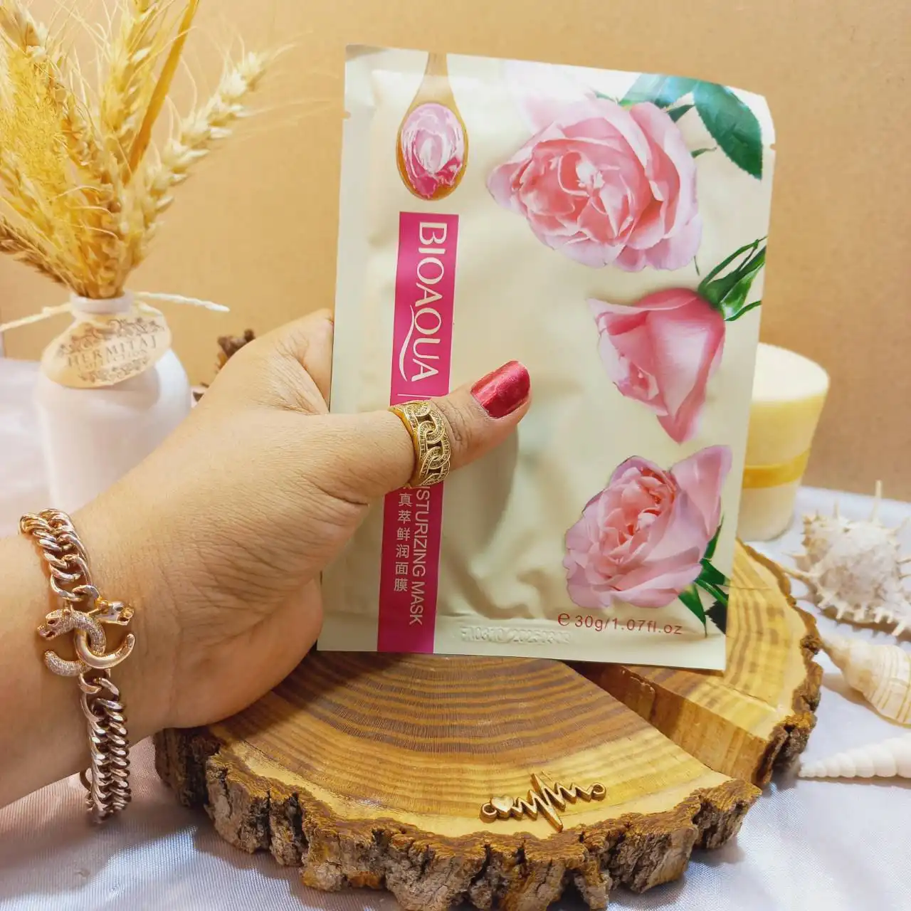 ماسک ورقه ای گل رز بیوآکوا BIOAQUA کد 2706 |