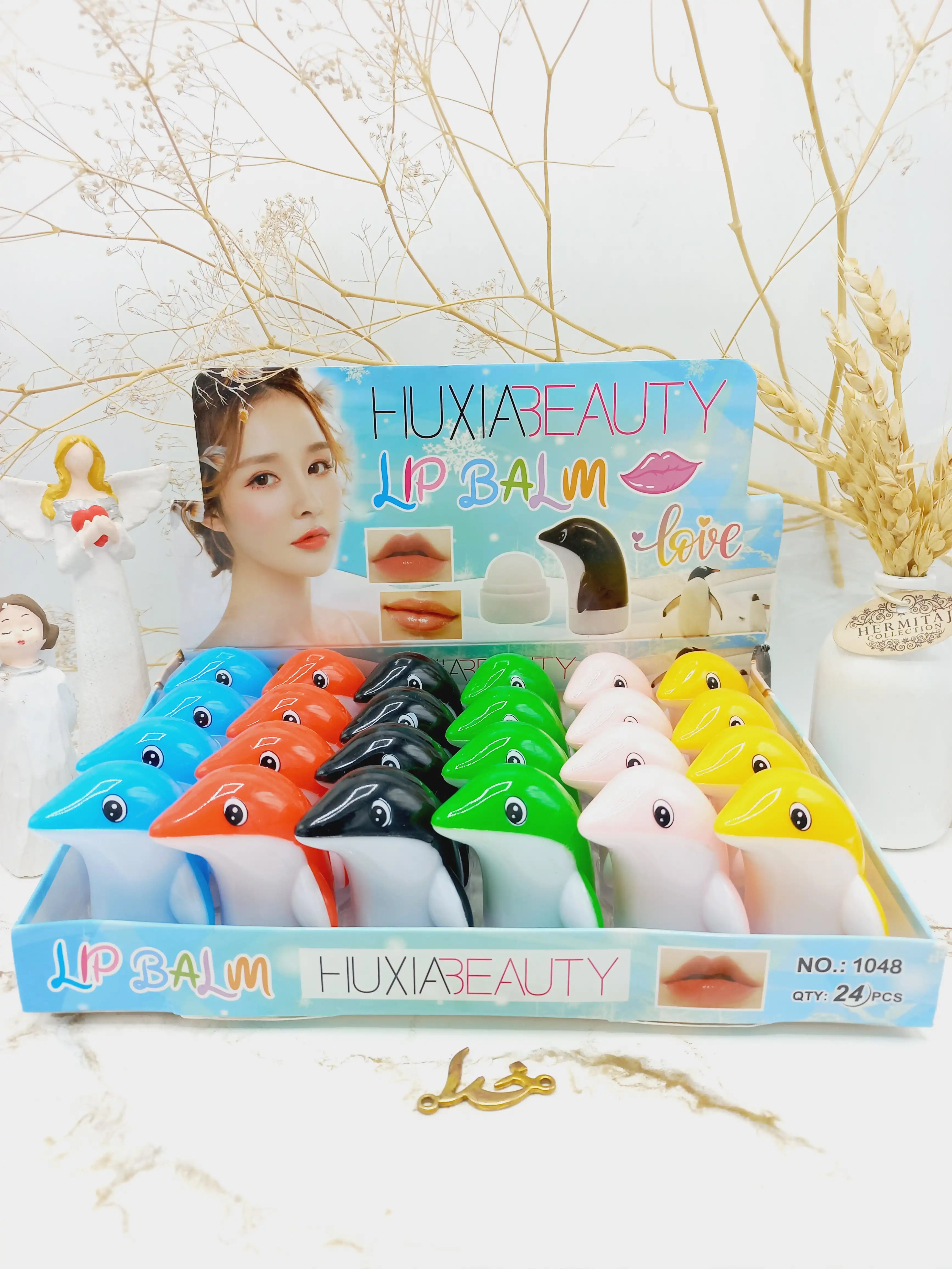بالم لب طرح دلفین برند هوکسیا بیوتی HUXIA BEAUTY کد 1048
