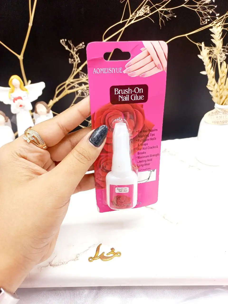 چسپ ناخن فرچه دار برند Brush_On  Nail Glue کد AM_613