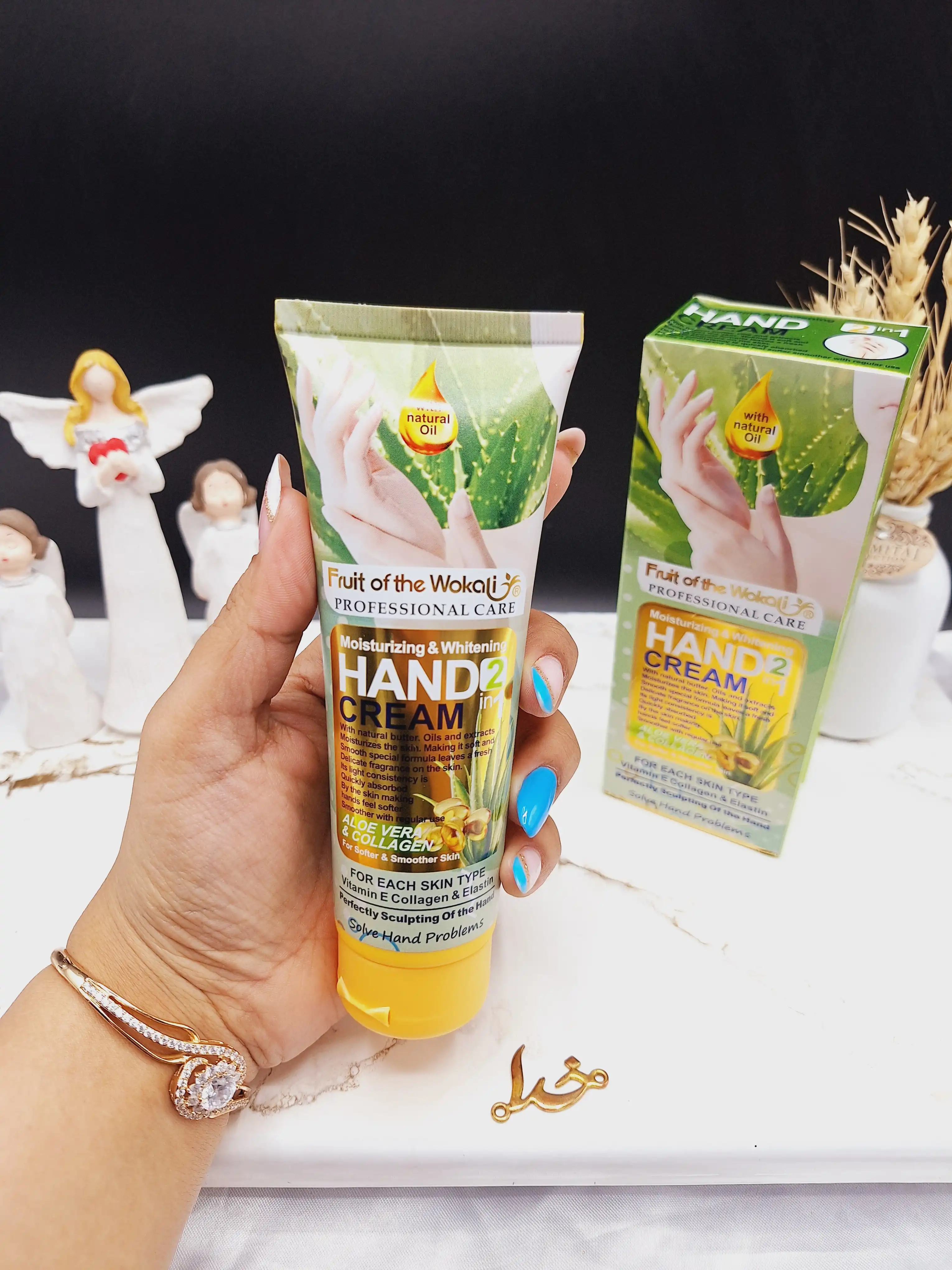 کرم مرطوب و سفید کننده دست آلوئه ورا وکالی WOKALI کد WKL522