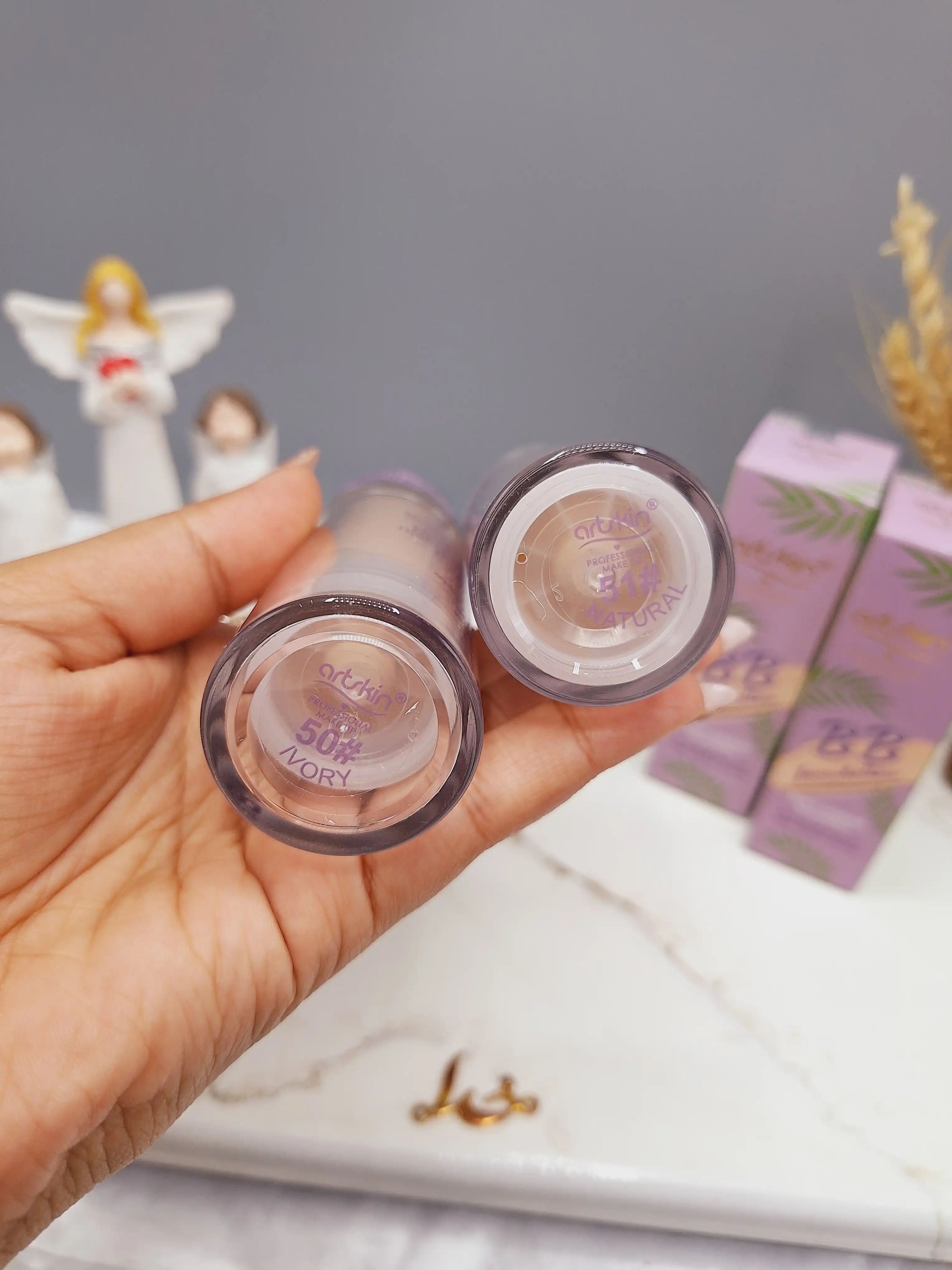 بی بی کرم پودر  پمپی گیاهی BB برند ارت اسکین artskin کد AS973124