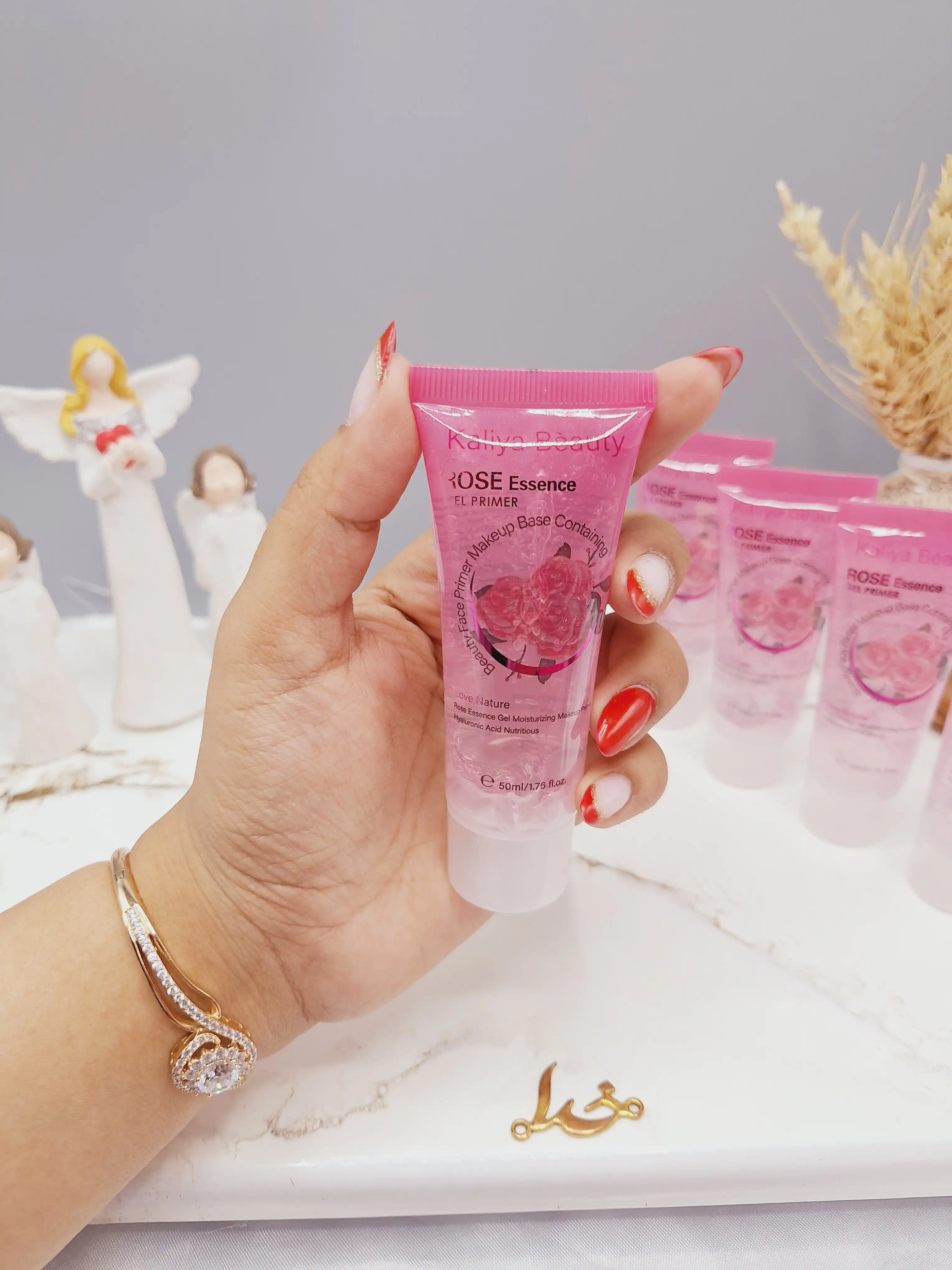 پرایمر آرایشی تیوپی طرح گل رز برند کالیا بیوتی Kalia Beauty کد 098
