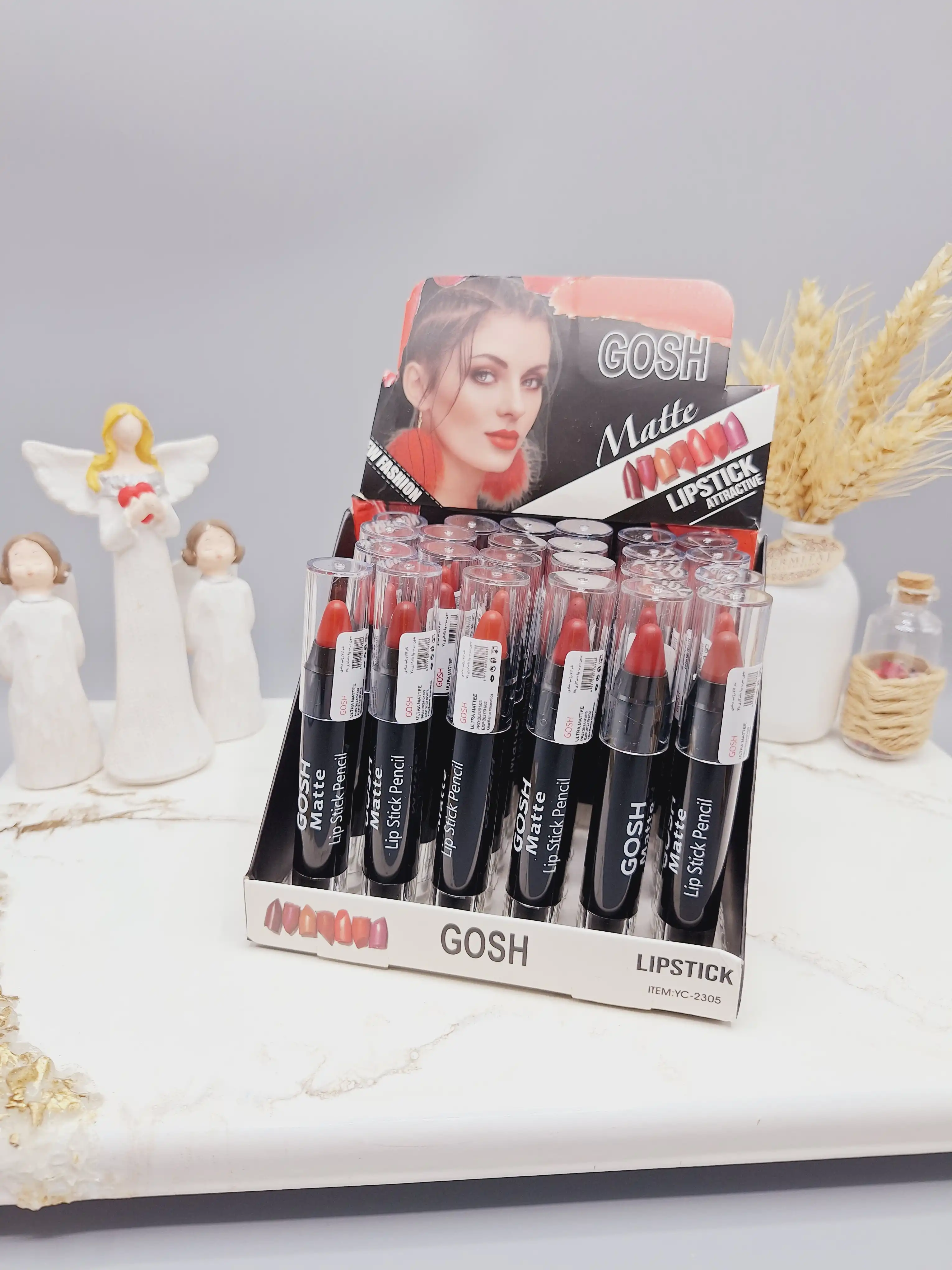 پک 6 تایی رژ جامد مدل پیچی برند GOSH کد YC-2305