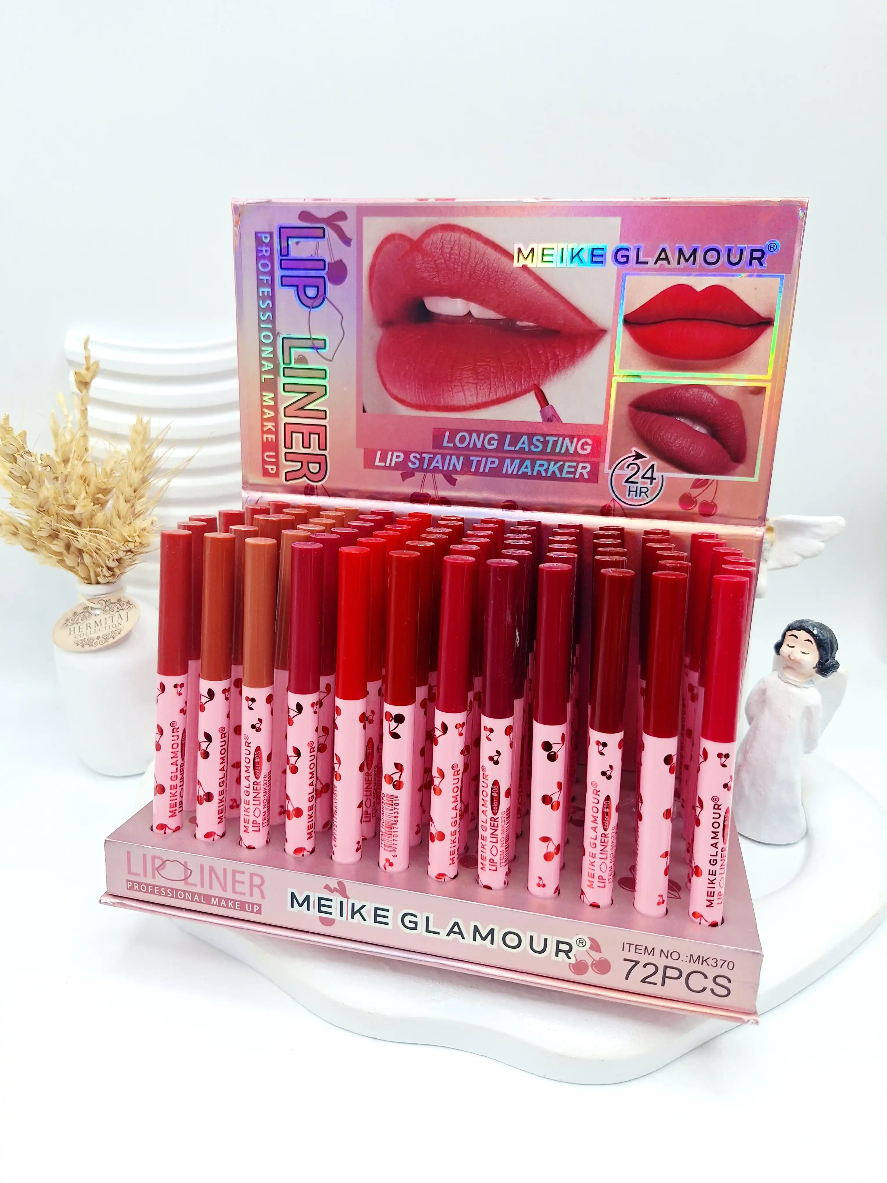خط لب ماژیکی با کیفیت خوش رنگ روان برند MEIKE GLAMOUR® کد 370